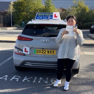 Maya from Aldershot passed here test first time in Farnborough driving test centre