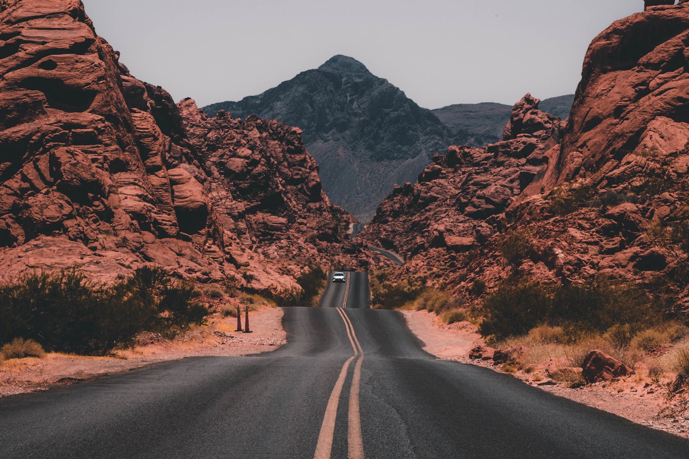 Open road at dusk after a driving test pass